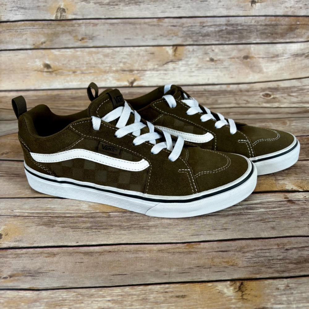 Vans Filmore Olive Green Suede Skateboard Shoes Sneakers, 7.5